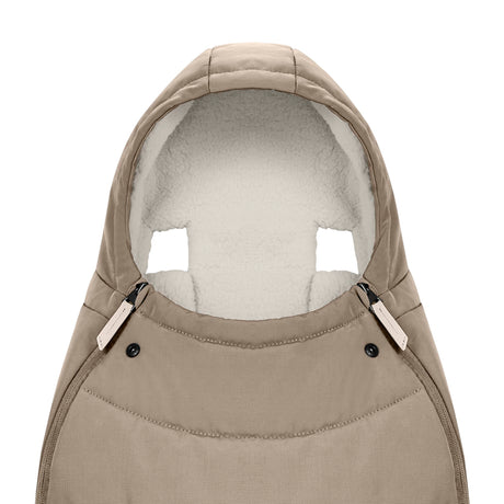 Cybex Priam Travel System with Accessories, Cloud T Car Seat & ISOFIX Base - Cozy Beige / Chrome Brown Frame