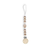 Chewies Silicone Leaf Teething Pacifier Clip - Pale Pink/Beige