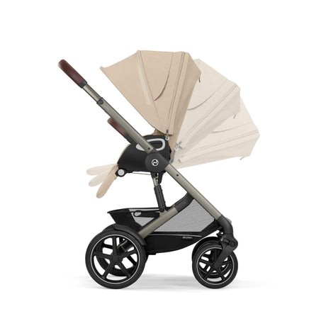 Cybex Talos S Lux Newborn Nest Travel System with Cloud G Car Seat & ISOFIX Base - Almond Beige