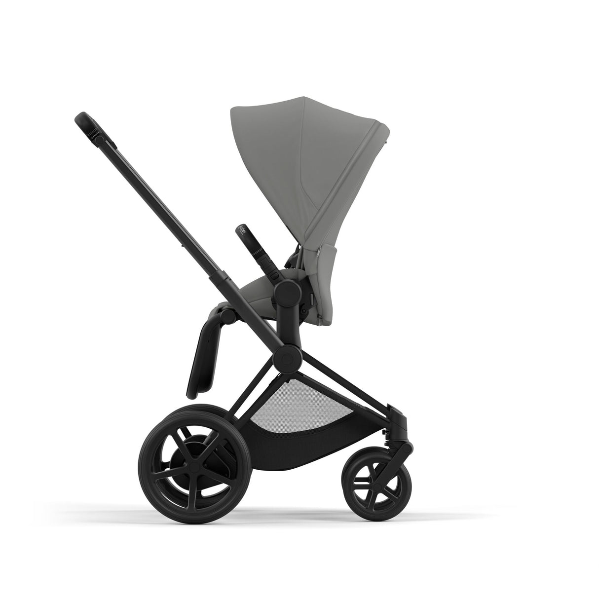 Cybex e-Priam Travel System with Accessories, Cloud T Car Seat & ISOFIX Base - Mirage Grey / Matt Black Frame