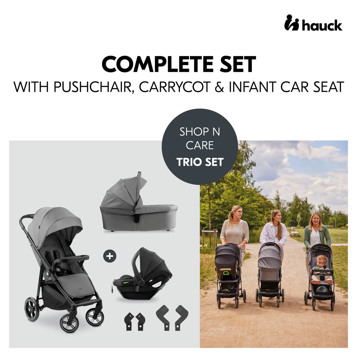 Hauck Shop N Care Trio Travel System - Grey