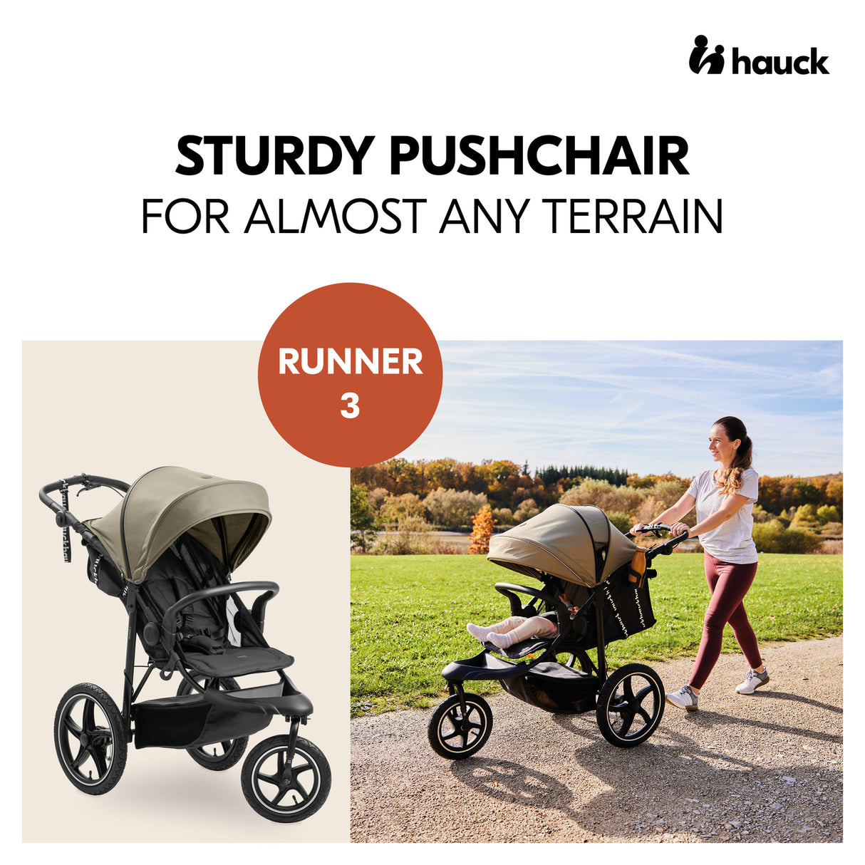 Hauck Runner 3 Pushchair - Olive