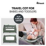 Hauck Play N Relax Centre Travel Cot - Dark Green