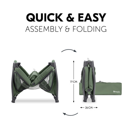 Hauck Play N Relax Centre Travel Cot - Dark Green