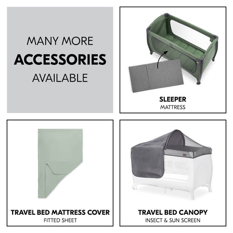 Hauck Play N Relax Centre Travel Cot - Dark Green