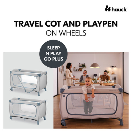 Hauck Sleep N Play Go Plus Travel Cot - Dusty Blue