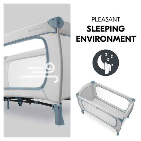 Hauck Sleep N Play Go Plus Travel Cot - Dusty Blue
