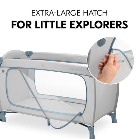 Hauck Sleep N Play Go Plus Travel Cot - Dusty Blue