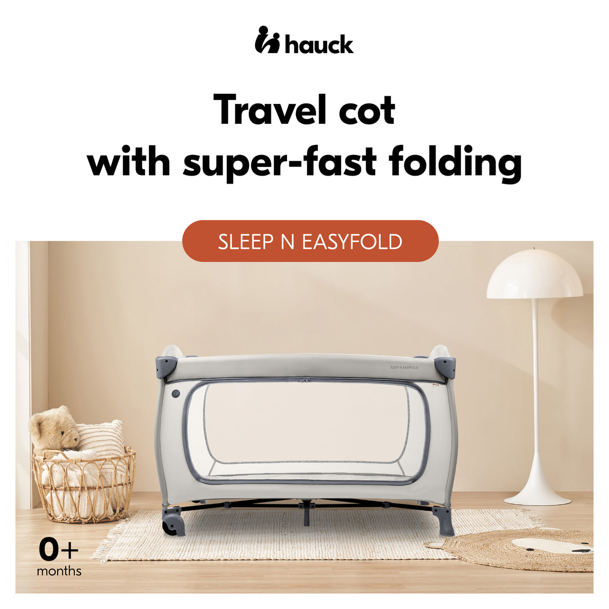 Hauck Sleep N Easy Fold Travel Cot - Dark Grey