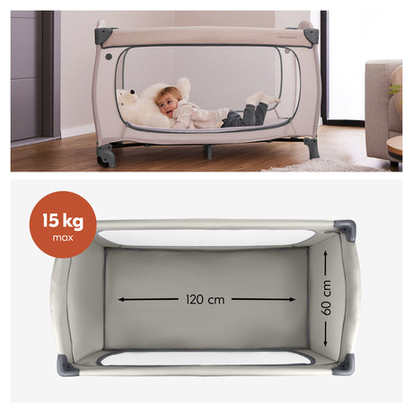 Hauck Sleep N Easy Fold Travel Cot - Dark Grey