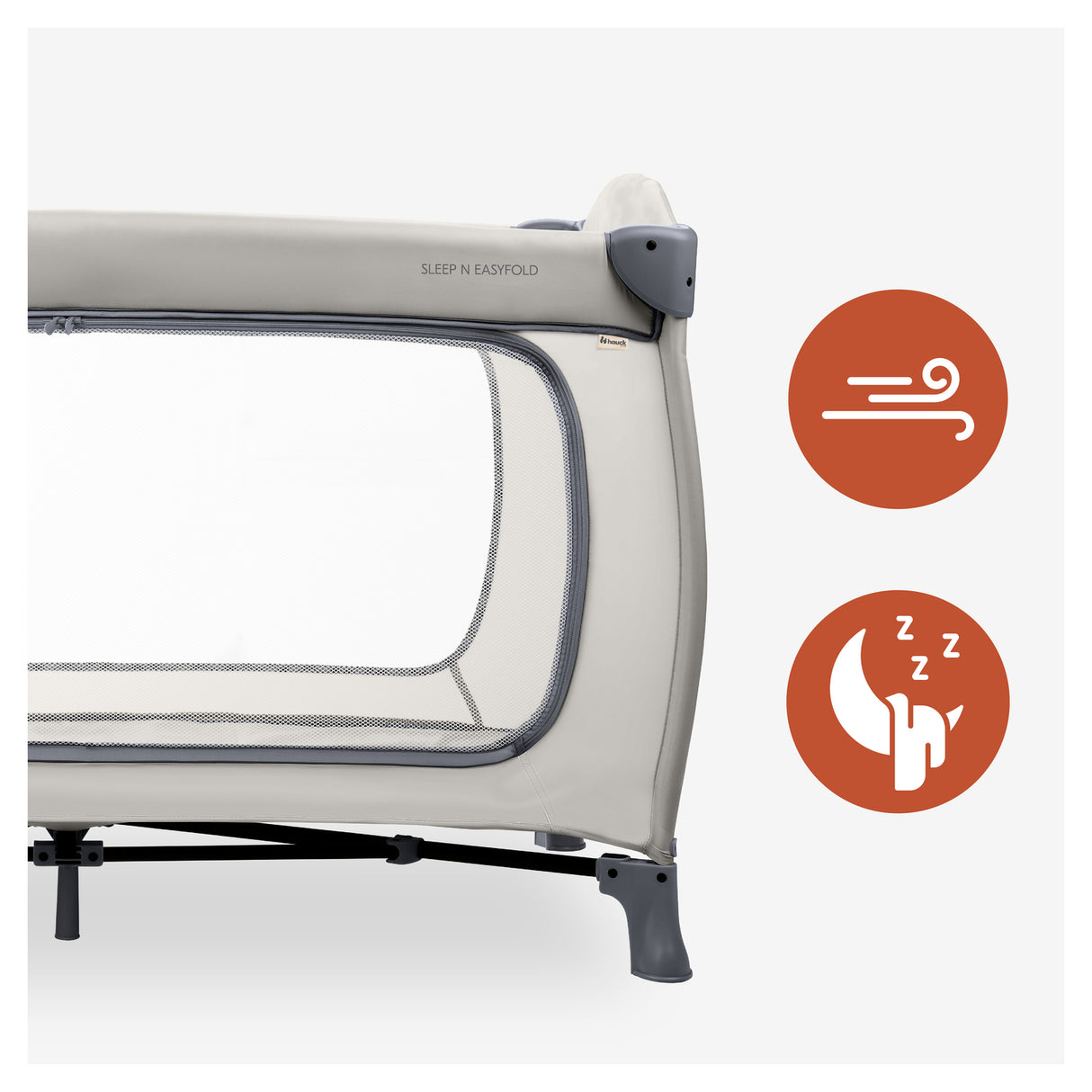 Hauck Sleep N Easy Fold Travel Cot - Dark Grey