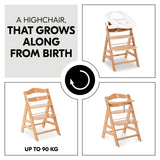Hauck Alpha+ Wooden Highchair - Natural