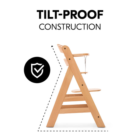 Hauck Alpha+ Wooden Highchair - Natural