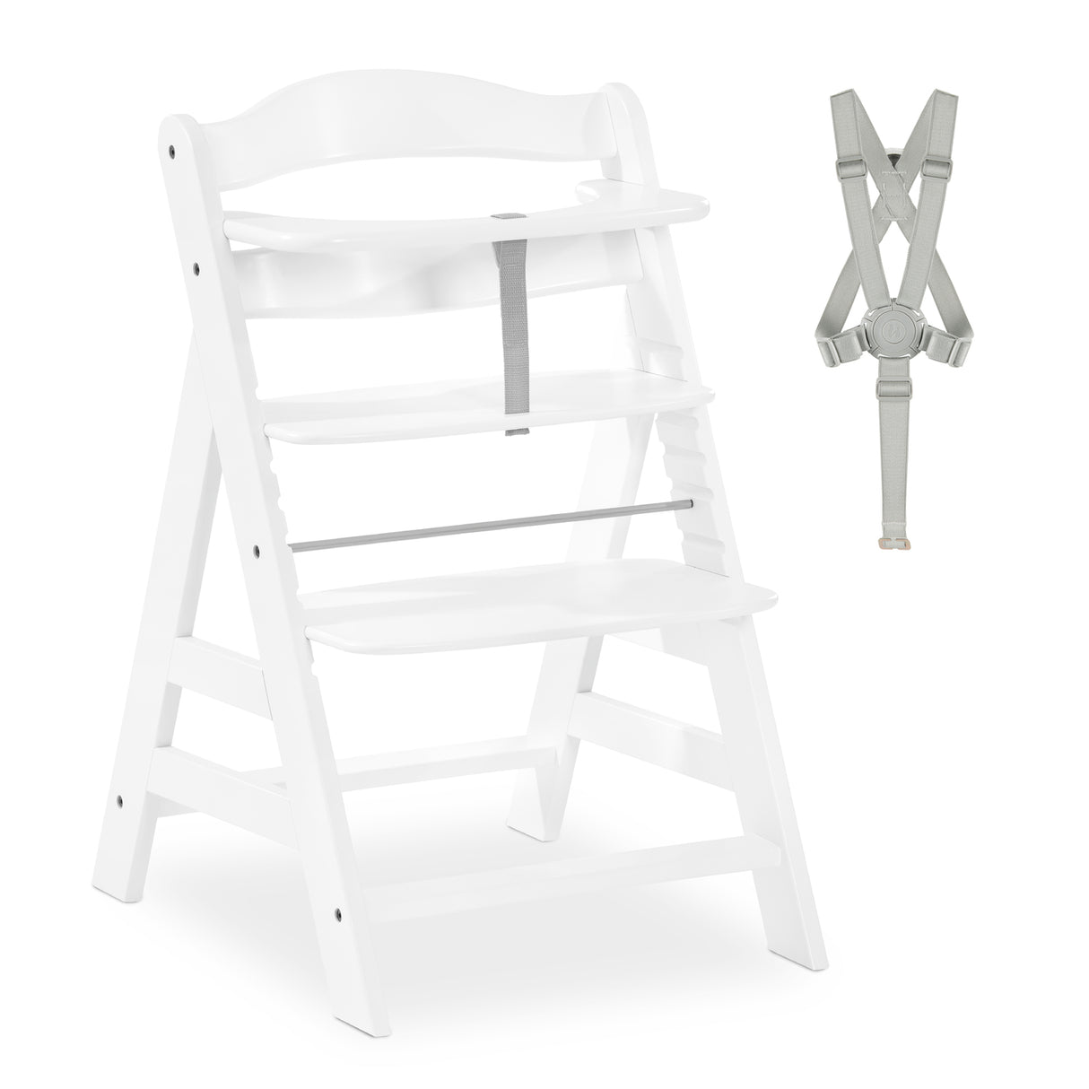 Hauck Alpha+ Wooden Highchair - White