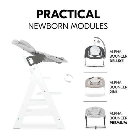 Hauck Alpha+ Wooden Highchair - White