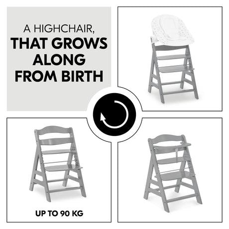 Hauck Alpha+ Wooden Highchair - Grey