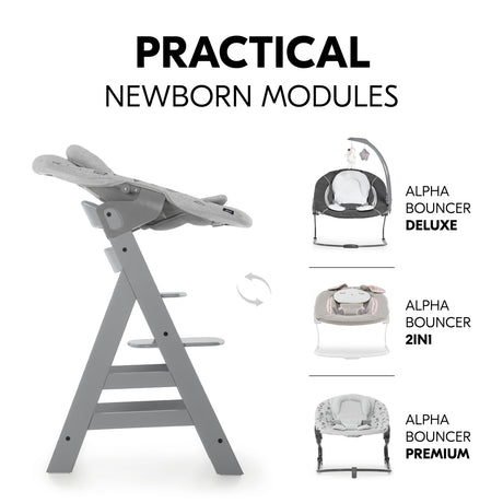 Hauck Alpha+ Wooden Highchair - Grey