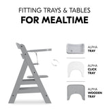 Hauck Alpha+ Wooden Highchair - Grey