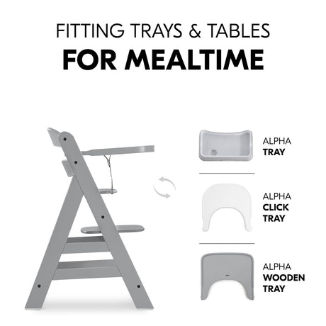 Hauck Alpha+ Wooden Highchair - Grey