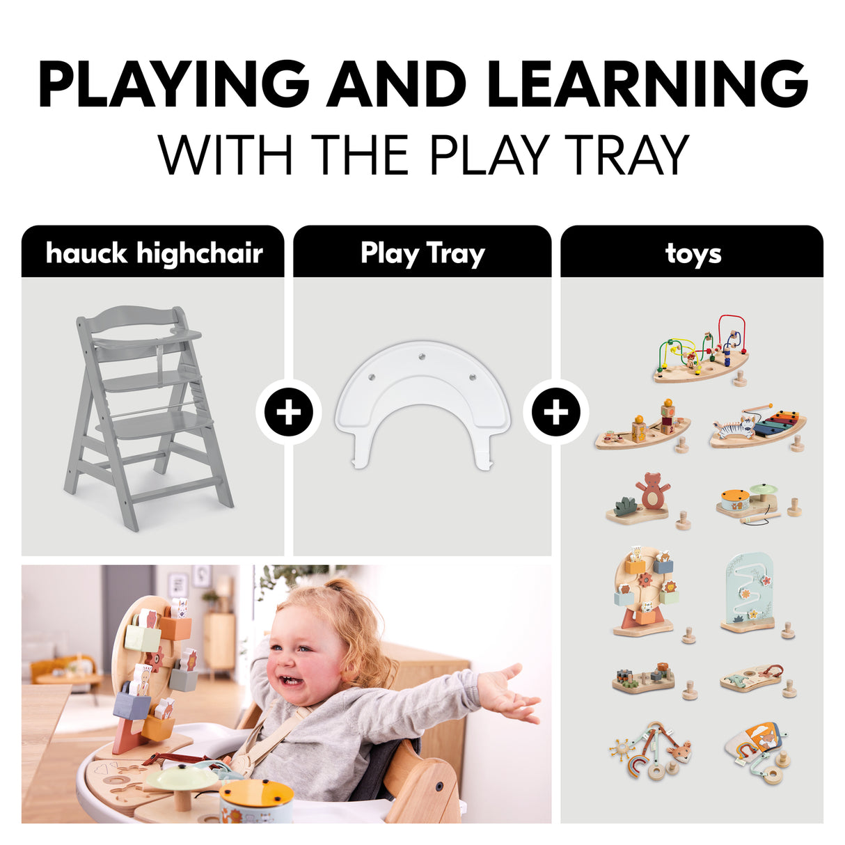 Hauck Alpha+ Wooden Highchair - Grey