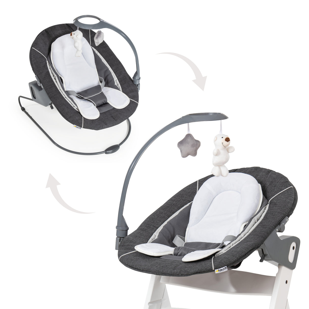 Hauck Alpha Deluxe Baby Bouncer - Melange Grey