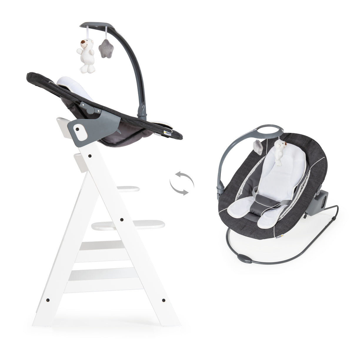 Hauck Alpha Deluxe Baby Bouncer - Melange Grey