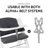 Hauck Alpha+ Highchair Select Seat Pad - Jersey Charcoal