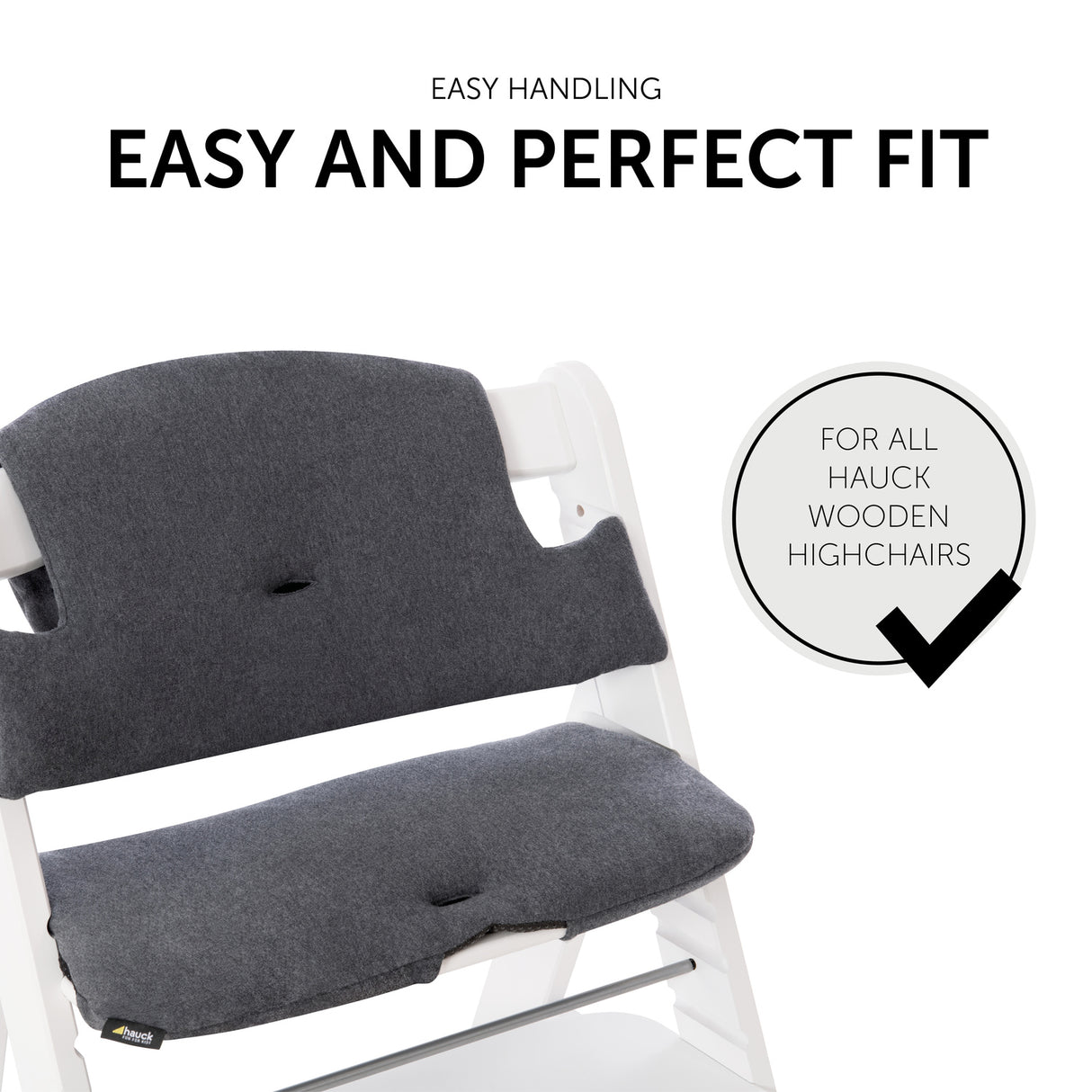 Hauck Alpha+ Highchair Select Seat Pad - Jersey Charcoal