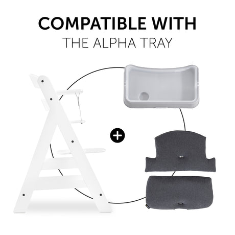 Hauck Alpha+ Highchair Select Seat Pad - Jersey Charcoal