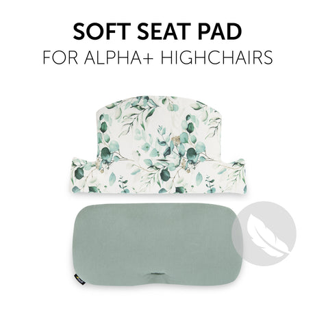 Hauck Alpha+ Highchair Select Seat Pad - Jersey Leaves Mint