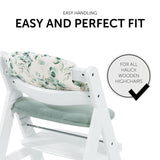 Hauck Alpha+ Highchair Select Seat Pad - Jersey Leaves Mint