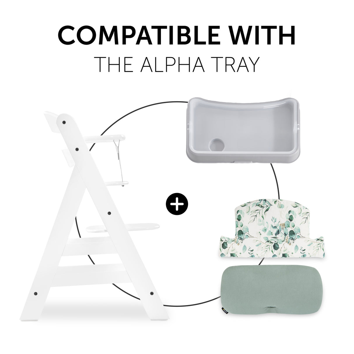 Hauck Alpha+ Highchair Select Seat Pad - Jersey Leaves Mint