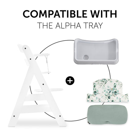 Hauck Alpha+ Highchair Select Seat Pad - Jersey Leaves Mint