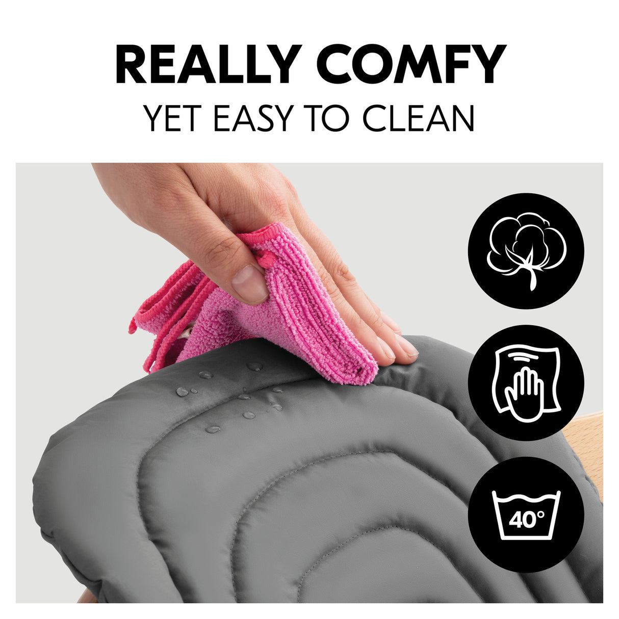 Hauck Alpha+ Highchair Baby Seat Pad - Dark Grey