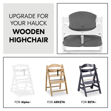 Hauck Alpha+ Highchair Select Seat Pad - Muslin Dark Grey