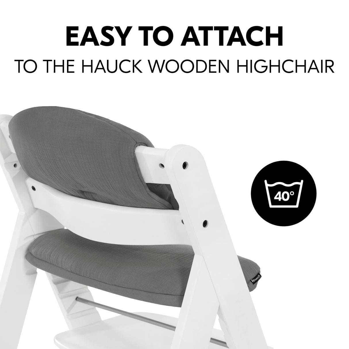 Hauck Alpha+ Highchair Select Seat Pad - Muslin Dark Grey