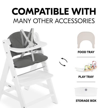 Hauck Alpha+ Highchair Select Seat Pad - Muslin Dark Grey