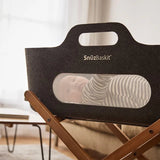 SnuzBaskit Light Grey Moses Basket & Natural Stand