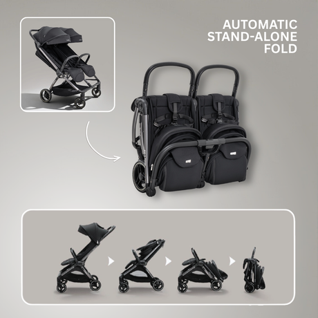 Jovikids Ayla Double Pushchair - Urban Black