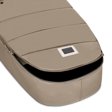 Cybex Priam Travel System with Accessories, Cloud T Car Seat & ISOFIX Base - Cozy Beige / Chrome Brown Frame