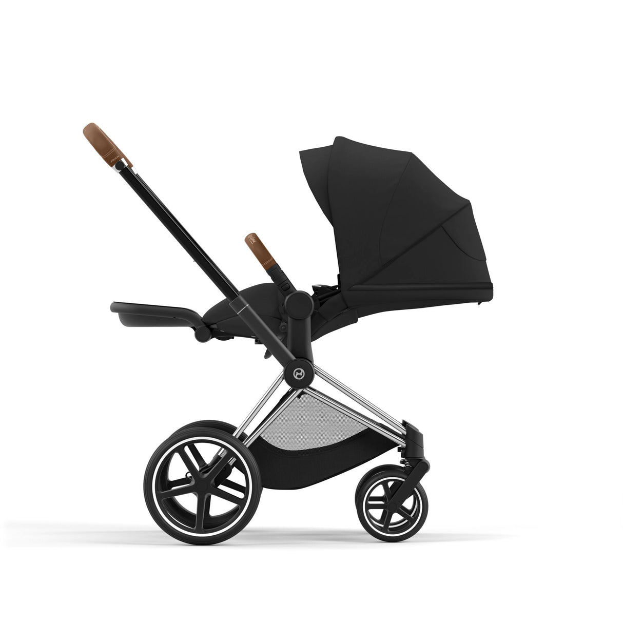 Cybex Priam Travel System with Accessories, Cloud T Car Seat & ISOFIX Base - Sepia Black / Chrome Brown Frame