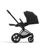 Cybex Priam Travel System with Accessories, Cloud T Car Seat & ISOFIX Base - Sepia Black / Matt Black Frame