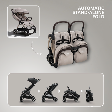 Jovikids Ayla Double Pushchair - Dawn Beige