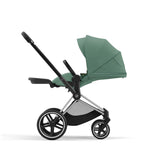 Cybex Priam Travel System with Accessories, Cloud T Car Seat & ISOFIX Base - Leaf Green / Chrome Black Frame