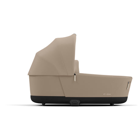 Cybex Priam Travel System with Accessories, Cloud T Car Seat & ISOFIX Base - Cozy Beige / Chrome Brown Frame