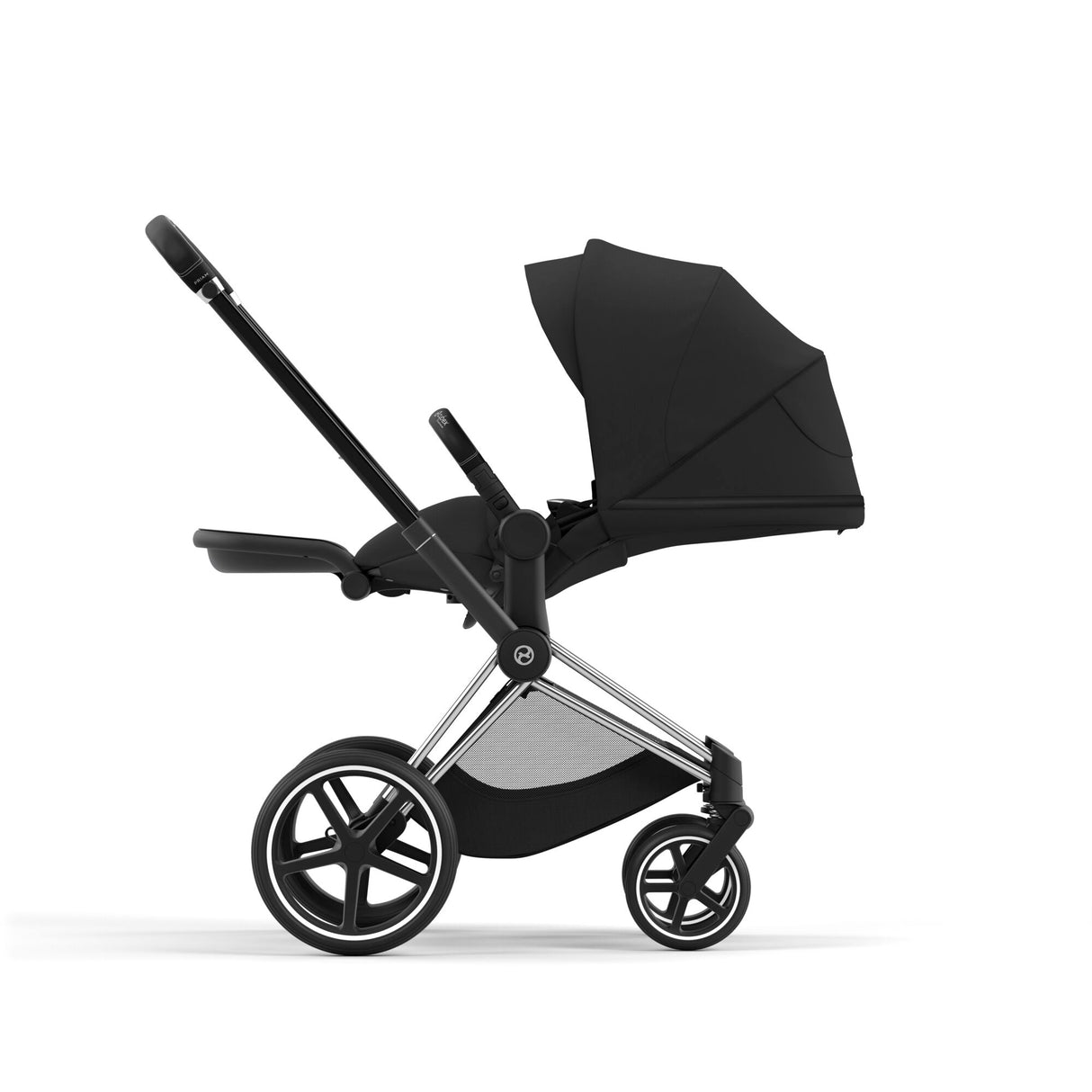 Cybex Priam Travel System with Accessories, Cloud T Car Seat & ISOFIX Base - Sepia Black / Chrome Black Frame