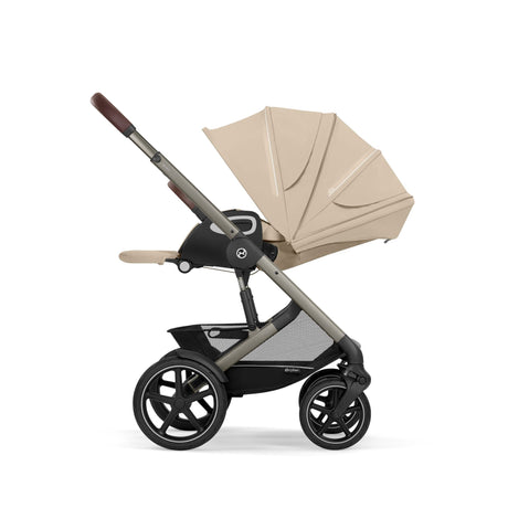 Cybex Talos S Lux Newborn Nest Travel System with Cloud G Car Seat & ISOFIX Base - Almond Beige