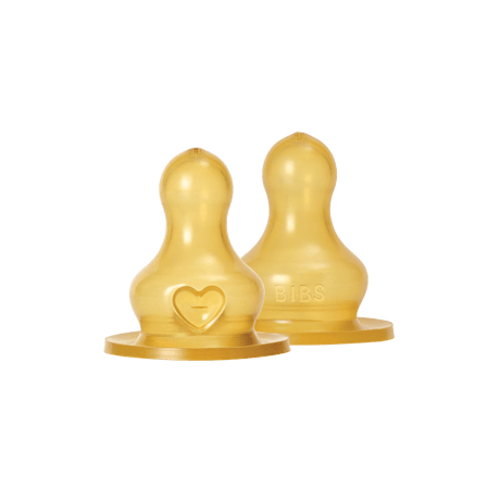 BIBS Latex Medium Flow Round Bottle Teat - 2 Pack