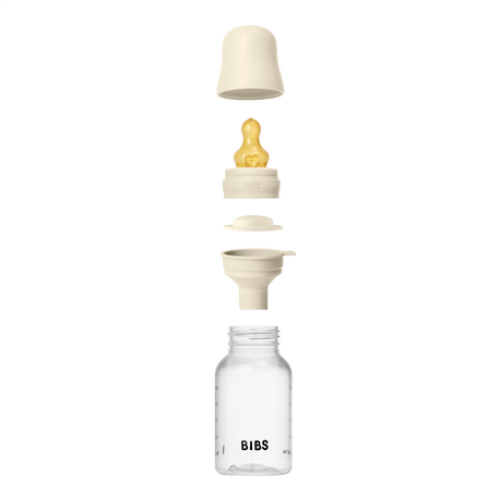 BIBS Slow Flow 2 Pack 150ml Round Latex Baby Bottle Set - Ivory