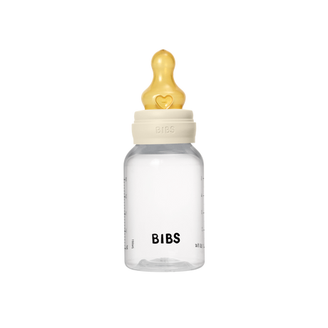 BIBS Slow Flow 2 Pack 150ml Round Latex Baby Bottle Set - Ivory